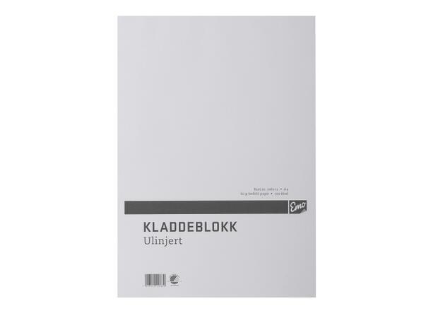 Kladdeblokk A4 ulinjert 60G 100Bl Miljømerket 